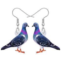 DOWAY Cute Acryl Cartoon Taube Ohrringe Anhänger Anhänger Mode Tiere Vogel Schmuck für Damen Mädchen Charms Tauben Geschenk (Purpur) von DOWAY