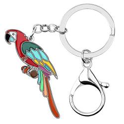 DOWAY Cute Ara Papagei Schlüsselanhänger Auto Zubehör Schlüssel Charms Geldbörse Handtaschen Anhänger Vogel Schlüsselring Geschenke (Mehrfarbig) von DOWAY