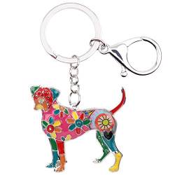 DOWAY Cute Emaille Boxer Hund Schlüsselanhänger Tasche Charms für Damen Frauen Hund Schmuck Geschenke (Mehrfarbig) von DOWAY