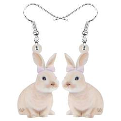 DOWAY Cute Ostereier Kaninchen Ohrringe Acryl Osterhase Dangle Schmuck Geschenke für Damen Mädchen lustig Ostern Deko (Rosa B) von DOWAY