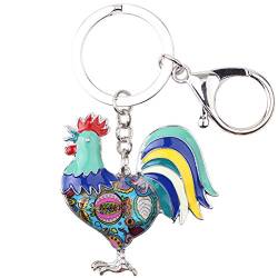 DOWAY Huhn Henne Schlüsselanhänger Huhn Schlüsselring Anhänger Tasche Auto Zubehör für Damen Mädchen Geschenk (Himmel) von DOWAY