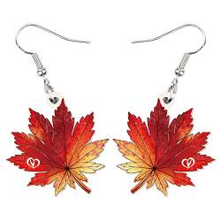 DOWAY Niedliche Herbst-Ahornblatt-Ohrringe baumeln Neuheit Acryl Palme Pflanze Schmuck Blätter Geschenke für Frauen Mädchen, Acryl, Sandstein von DOWAY