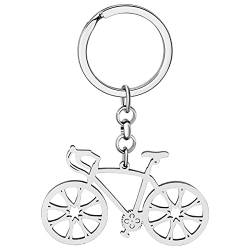DOWAY Niedlicher Rennrad-Schlüsselanhänger, Motorrad, Fahrrad, Schmuck, Geschenke für Frauen, Mädchen, Fahrrad-Enthusiasten, Autoschlüssel-Zubehör, Charms, Rennrad, versilbert, W2L2 von DOWAY