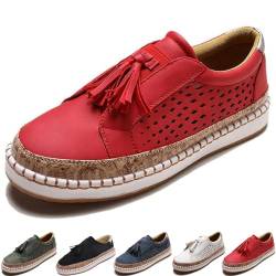 DPKSML Dotmalls-Schuhe, Dotmall-Schuhe, ultrabequeme, atmungsaktive Dotmalls-Sneaker, Bequeme orthopädische Libiyi-Sneaker für Damen (39,Red) von DPKSML