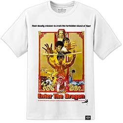 Bruce Lee Enter The Dragon Filmposter T-Shirt (S-3XL) Wunderbar Riesiger Aufdruck - Weiß, L von DPX-1