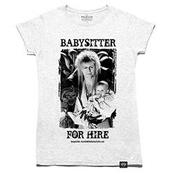Damen David Bowie Labyrinth Film Jareth The Babysitter T-Shirt/Aka The Goblin King - Weiß, L von DPX-1