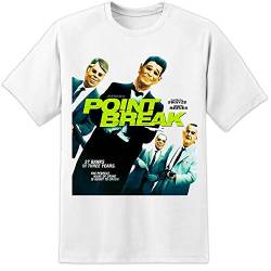 Point Break Filmposter T-Shirt (S-3XL) Patrick Swayze - Surfer - Weiß, Large von DPX-1