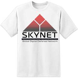 Skynet Terminator Film Retro T-Shirt S-2XL Arnie T800 Cyberdyne Systemsschwazenegger - Weiß, L von DPX-1