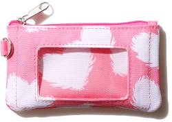 DQL Ausweishülle mit Umhängeband, Schlüsselband und Ausweishalter, Reißverschluss-Ausweishülle mit Umhängeband, kleine Reißverschluss-Brieftaschen für Frauen, Reißverschluss-Ausweishülle, Love Pink, von DQL