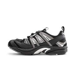 Dr. Comfort Performance-X Walking & Running Diabetiker-Schuhe für Herren, doppelte Tiefe, therapeutische Schuhe für Herren, schwarz / grau, 43 EU von DR. COMFORT