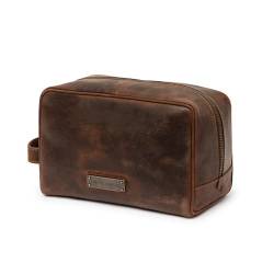 DRAKENSBERG Leder Kulturbeutel 'Theo' - Elegantes Reise-Necessaire, Kosmetikbeutel, Herren, handgemacht, Premium-Vintage, 5L - Espresso-Braun, DR00430 von DRAKENSBERG