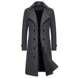 Business Mantel Kurz Warm Herren Parka Stehkragen Winter Winterjacke Langmantel Schwarze Herren Slim Kurzmantel Herren Winter Kurzmantel Elegant Slim Fit Winterjacken Herren Herren Wintermantel Wolle von DRALOFAO