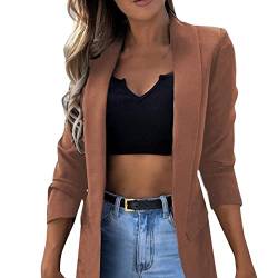 DRALOFAO Damen Business Freizeit Casual Blazer Business Jacke Anzugjacke Elegant Blazer Lang Basic Blazer Businessjacke Mantel Coat Kurz Mantel Anzüge Bolero Vintage Blazer von DRALOFAO