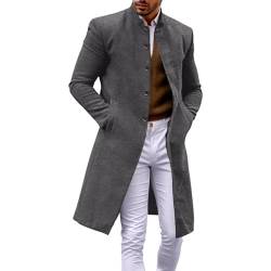 DRALOFAO Mantel Lang Kurz Herren Slim Herrenmantel Fit Herren Winter Overcoat Lange Wintermantel Schwarz Winter Jacket Herren Wintermantel Warmer Lang Winter Mantel Jacke Winterjacke Herren 4xl von DRALOFAO