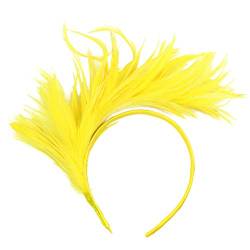 Haarreif Federn 1920s Stirnband Feder Stirnband 20er Stil Haarband Retro Haarband Karneval Kopfschmuck Haarreif Fascinator Stirnbänder Damen Gatsby Cocktail Party Fascinator Fasching Kostüm （Orange） von DRALOFAO