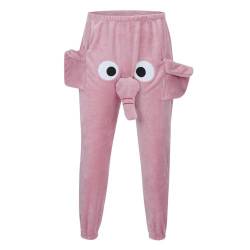 Lustig Elefanten Jogginghose mit Rüssel Lang Herren Damen Pyjamahose Lang Elefant Hose Herren Thermohose Freizeithose Winter Hosen Jungen Mädchen Couple Pyjama Set von DRALOFAO