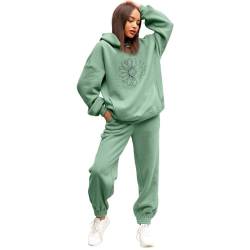 Schlafanzug Damen Winter Warm Essentials Tracksuit Sportkleidung Hosenanzüge Hausanzüge Pyjama Schicker Grau Damen Hoodie Schlafanzug Damen Baumwolle Outfit Schickes Jacke Damen Winter , Lounge Wear von DRALOFAO