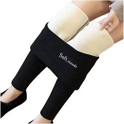 Soft Clouds Fleece Leggings Damen Warm Winter Fleecehose Blickdicht Lammsamt Thermoleggins Dicke Mit Teddyfutter Lang Fleece Gefüttert Kuschel Thermohosen Winterleggings Thermoleggins Plüsch Pants von DRALOFAO