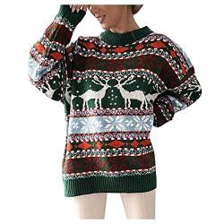 Weihnachtspullover Damen Xmas Langarm Sweatshirt Casual Frauen Christmas Pullover Hässliche Pullover Weihnachtspulli für Frau Teenager Mädchen von DRALOFAO