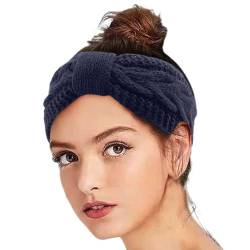 Winter Stirnband Damen Breit Blumen Haarschmuck Cozy Laufen Kopftuch Merinowolle Haarband Kostüm Fleece Strick Joggen Stirnband Kopftuch Haarreif, Haarband Damen von DRALOFAO