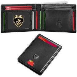 DRAVAN Herren Slim Wallet Fronttasche Geldbörse für Männer mit Geldklammer Minimalistische RFID-blockierende Kreditkartenhalter Rindsleder dünne Brieftaschen mit Geschenkbox, Schwarz, Classic von DRAVAN