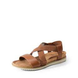 DREAM PAIRS Damen-Espadrilles mit offener Zehenpartie, elegante Plateau-Sandalen zum Hineinschlüpfen, elastische Knöchelriemen, Keilabsatz-Sandalen,Size 41,BRAUN-PU,SDPW2414W von DREAM PAIRS