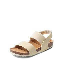 DREAM PAIRS Damen Pantoletten Sandals Riemchensandalen Sommer Strappy Sandal Beige SDPW2202W-E Größe 36 (EUR) von DREAM PAIRS