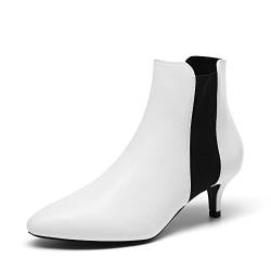 DREAM PAIRS Damen Stiefel mit Stiletto Spitze Weiß schwarz SDAB2213W-E Größe 39 (EUR) von DREAM PAIRS