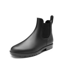 DREAM PAIRS Gummistiefel Herren Halbhoch Chelsea Boots Arbeitsschuhe Herren wasserdichte Stiefel,Size 43,SCHWARZ,SDRB2401M-E von DREAM PAIRS