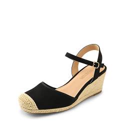 DREAM PAIRS Sandaletten Keilabsatz Damen Sommer Schuhe Keilsandalen Damen Sommer SDPW2345W-E SCHWARZ Größe 37 (EUR) von DREAM PAIRS