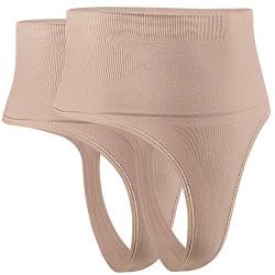 DREAM SLIM Damen Mid-Waist Seamless Tummy Control Thong Shapewear Panties Girdle Unterwäsche - - Medium-Large von DREAM SLIM