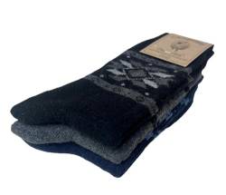 DREAM SOCKS Kurze warme Socken aus Kaschmirwolle für Damen und Herren, Wintersocken für kalt, thermisch, hochwertiges Produkt., 3 Paar Set. WINTER DARK, 43-46 von DREAM SOCKS