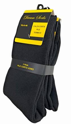 DREAM SOCKS Socken kurze Socken aus Winter-Thermo-Fleece für Ski kältebeständige, schwere Socken mit hoher Wärmeisolierung.(3 or 6 pack)(41-46, 3 Paar Set. SCHWARZ) von DREAM SOCKS