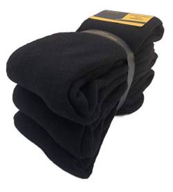 DREAM SOCKS lange Socken aus Thermo-Fleece, Winter-Skisocken gegen Kälte, dicke Socken mit hoher Wärmeisolierung, verschiedene Sortimente (3er-Pack oder 6er-Pack) (35-40, 3 Paare BLACK) von DREAM SOCKS