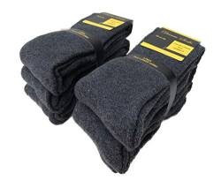 DREAM SOCKS lange Socken aus Thermo-Fleece, Winter-Skisocken gegen Kälte, dicke Socken mit hoher Wärmeisolierung, verschiedene Sortimente (3er-Pack oder 6er-Pack) (41-46, 6 paare GREY) von DREAM SOCKS