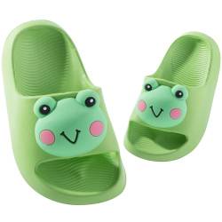 DRECAGE Badelatschen Kinder Mädchen Badeschlappen Jungen Weiche Rutschfeste Badesandalen Sommer Badeschuhe Hausschuhe Grün Frosch 26-27 EU von DRECAGE