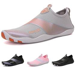 DRECAGE Barfußschuhe Damen Herren Badeschuhe Schnell Trocknend Wasserschuhe Schwimmschuhe rutschfest Atmungsaktiv Strandschuhe für Wassersport Gr.35-45 Etikettengröße 37 EU von DRECAGE