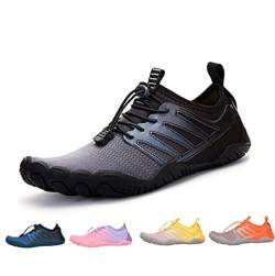 DRECAGE Schnell-Trocknend Badeschuhe Wasserschuhe Herren Damen Barfußschuhe Auqaschuhe Für Wassersport Fitness Schwimmen Surfen rutschfest Leicht Schwarz 41EU von DRECAGE