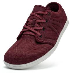 DRECAGE Unisex Barfußschuhe Herren Barfuss Schuhe Damen Leicht Atmungsaktiv Barfussschuhe mit Breiter Zehenbox Rot 36 EU von DRECAGE