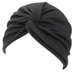 DRESHOW 1 Stück Afrikanischer Damen Turban Doppelt Geflecht Kopfbedeckung Kopftücher Chemo Kappe Vorgebunden Beanie Mütze Kopfwickel Schlafmütze von DRESHOW