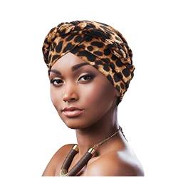 DRESHOW 1 Stück Afrikanischer Damen Turban Geflecht Kopfbedeckung Kopftücher Chemo Kappe Vorgebunden Beanie Mütze Kopfwickel Schlafmütze von DRESHOW