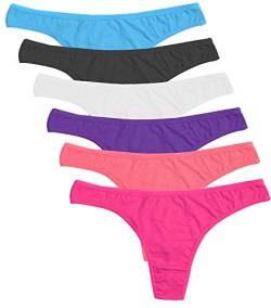 DRESHOW 6 Stück Damen Tangas Unterhosen Baumwolle Atmungsaktiver Slip Bikini Unterwäsche, 6 Pack, L von DRESHOW