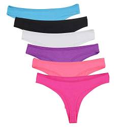 DRESHOW 6 Stück Damen Tangas Unterhosen Baumwolle Atmungsaktiver Slip Bikini Unterwäsche, 6 Pack, S von DRESHOW