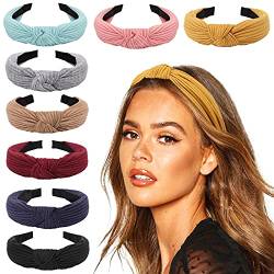 DRESHOW 8 Stück Damen Stirnband Kopfband Haarband Turban Elastische Kopf Wickeln Niedlich Haarschmuck für Mädchen von DRESHOW