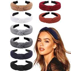 DRESHOW 8 Stück Damen Stirnband Kopfband Haarband Turban Elastische Kopf Wickeln Niedlich Haarschmuck für Mädchen von DRESHOW