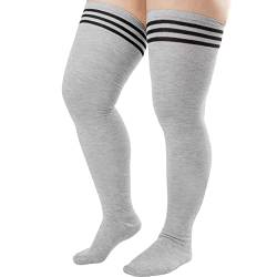 DRESHOW Damen Extra Lange Socken Übergröße Kniestrümpfe Oberschenkelhohe Socken Overknee Lange Stiefel Strümpfe Beinwärmer von DRESHOW