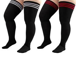 DRESHOW Damen Extra Lange Socken Übergröße Kniestrümpfe Oberschenkelhohe Socken Overknee Lange Stiefel Strümpfe Beinwärmer von DRESHOW