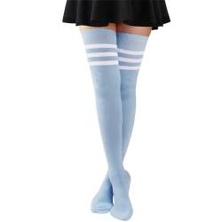 DRESHOW Damen Extra Lange Socken Überknie Lange Kniestrümpfe Overknee Strümpfe Retro Schüler Überknie Strick Socken von DRESHOW