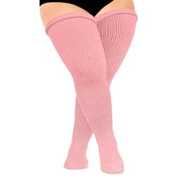 DRESHOW Damen Übergröße Kniestrümpfe Oberschenkelhohe Socken Extra Lange Socken Overknee Stiefel Strümpfe Beinwärmer von DRESHOW