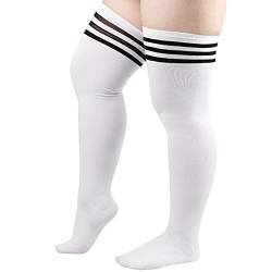 DRESHOW Damen Übergröße Kniestrümpfe Oberschenkelhohe Socken Overknee Lange Stiefel Strümpfe Beinwärmer von DRESHOW